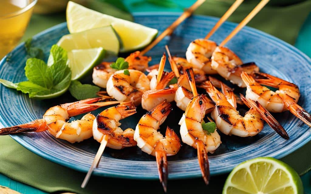 Tropical BBQ Grilled Shrimp